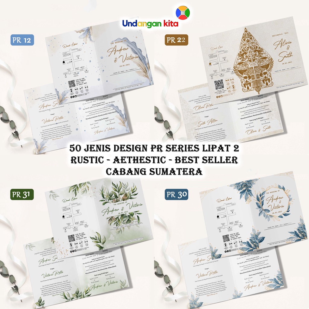 Undangan Pernikahan Brief Card PR Series Lipat 2 Undangan kita Sumatera
